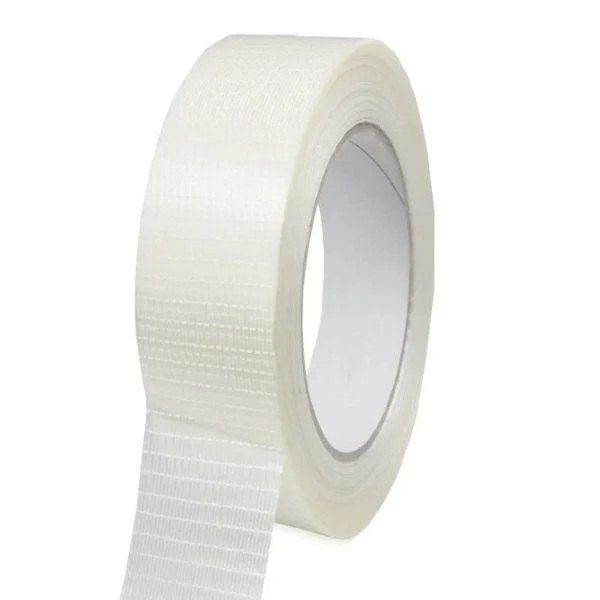 Filament tape ruit versterkt 50mm x 50mtr transparant, 18 rol/per doos